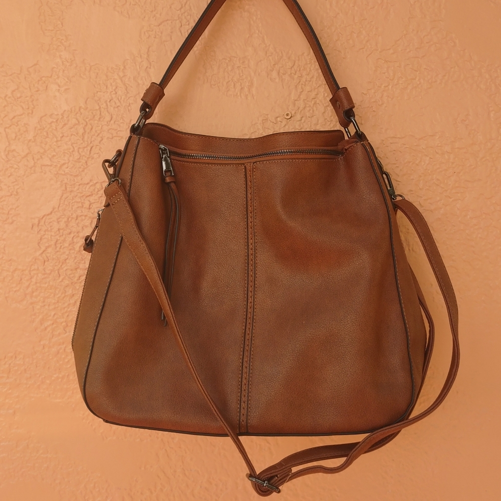 Brown Handbag Women's Shoulder Bag with Double Straps.